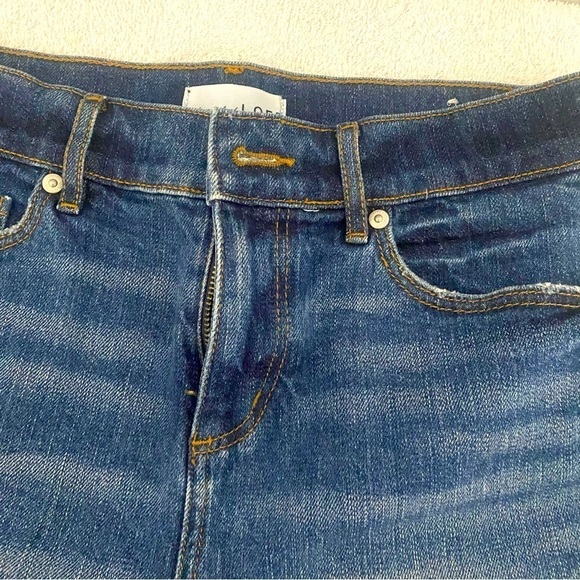 Loft Womens Size 0/25 Shorts Blue Denim Pockets Fringe Bottom Cutoff Dark Wash - Picture 4 of 10